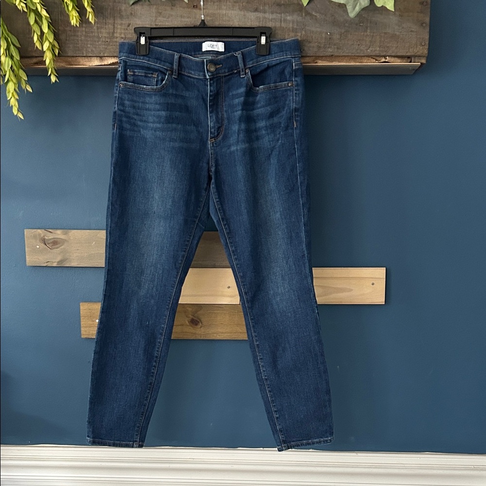 LOFT Outlet Dark Blue Skinny Ankle Jeans - Size 8 EOC